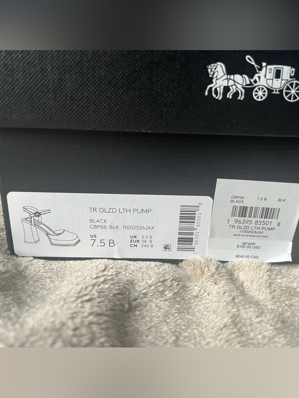 Coach Black Patent Leather Slingback Block Heels - Picture 7 of 7